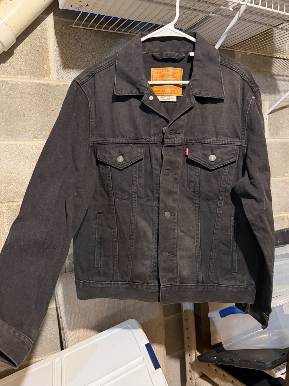 Levi's Black Denim Jacket with Classic Trucker Details